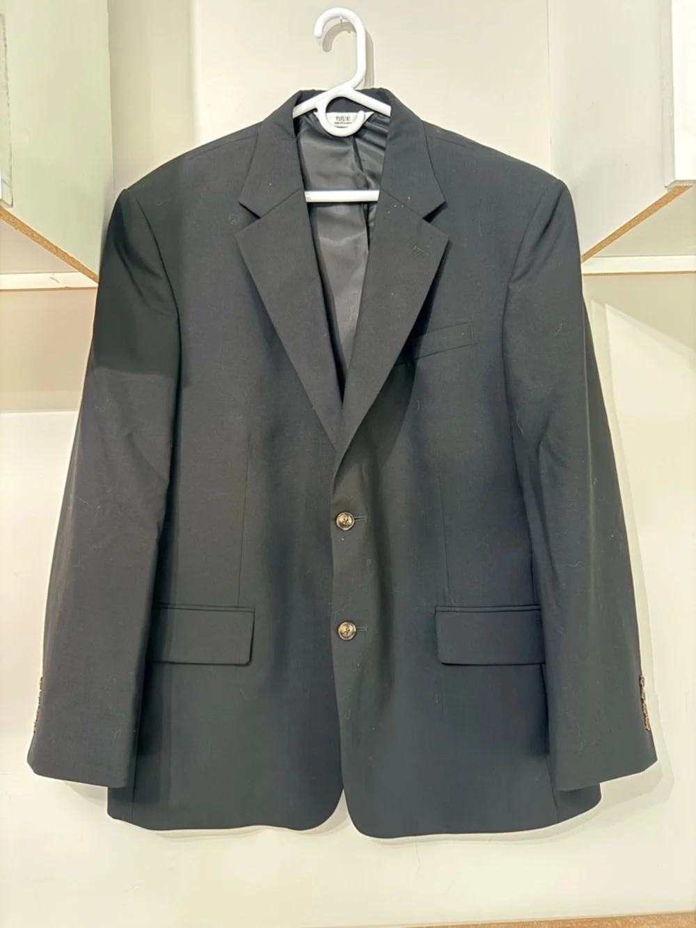 Versini Men’s Black 100% Wool Blazer Sport Coat 46R